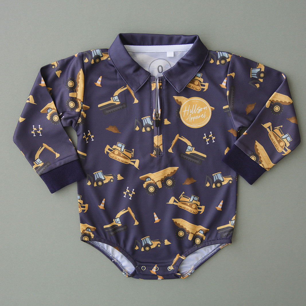 DIGGER Baby Fishing Romper