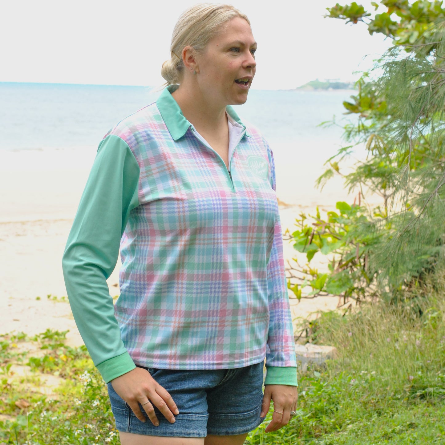 Women's GREEN PLAID Fishing Shirt