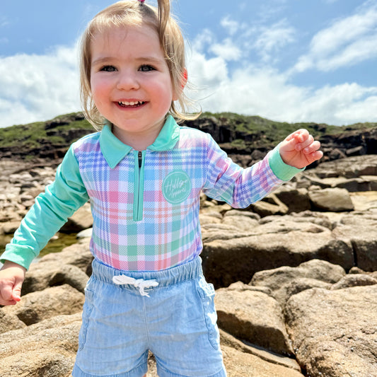 The GREEN PLAID Romper