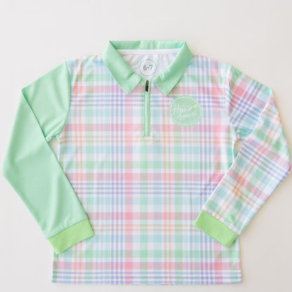 GREEN PLAID Kids' Fishing Shirt