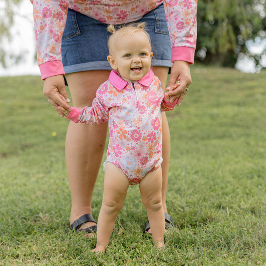 SPRING FLORAL Baby Fishing Romper