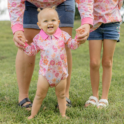SPRING FLORAL Baby Fishing Romper
