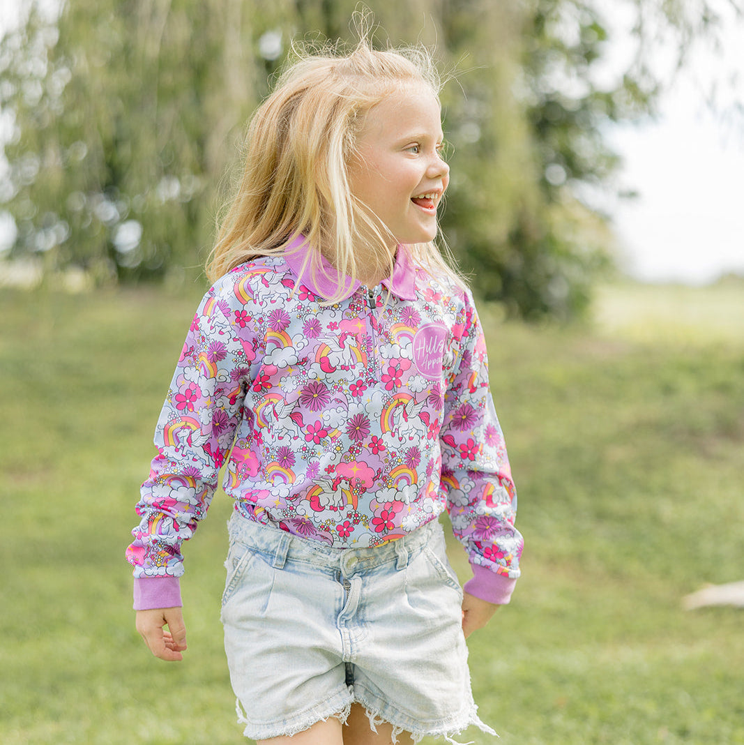 RAINBOW UNICORN Kids' Fishing Shirt