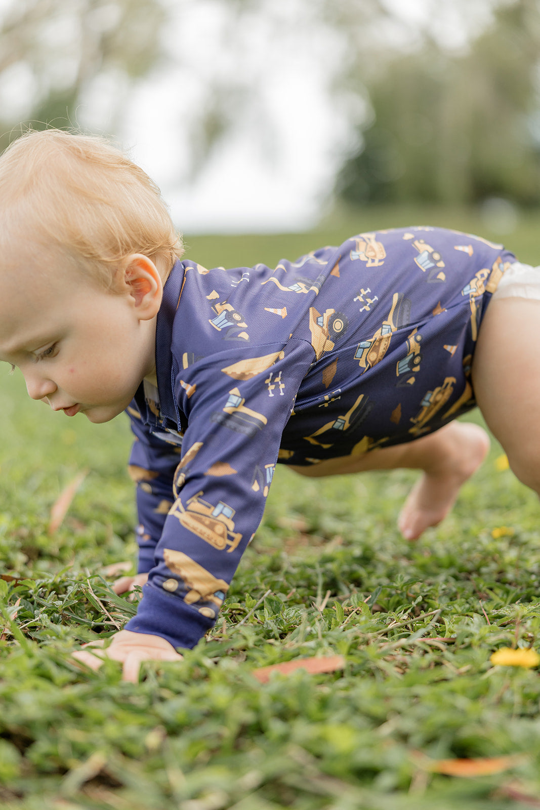 DIGGER Baby Fishing Romper