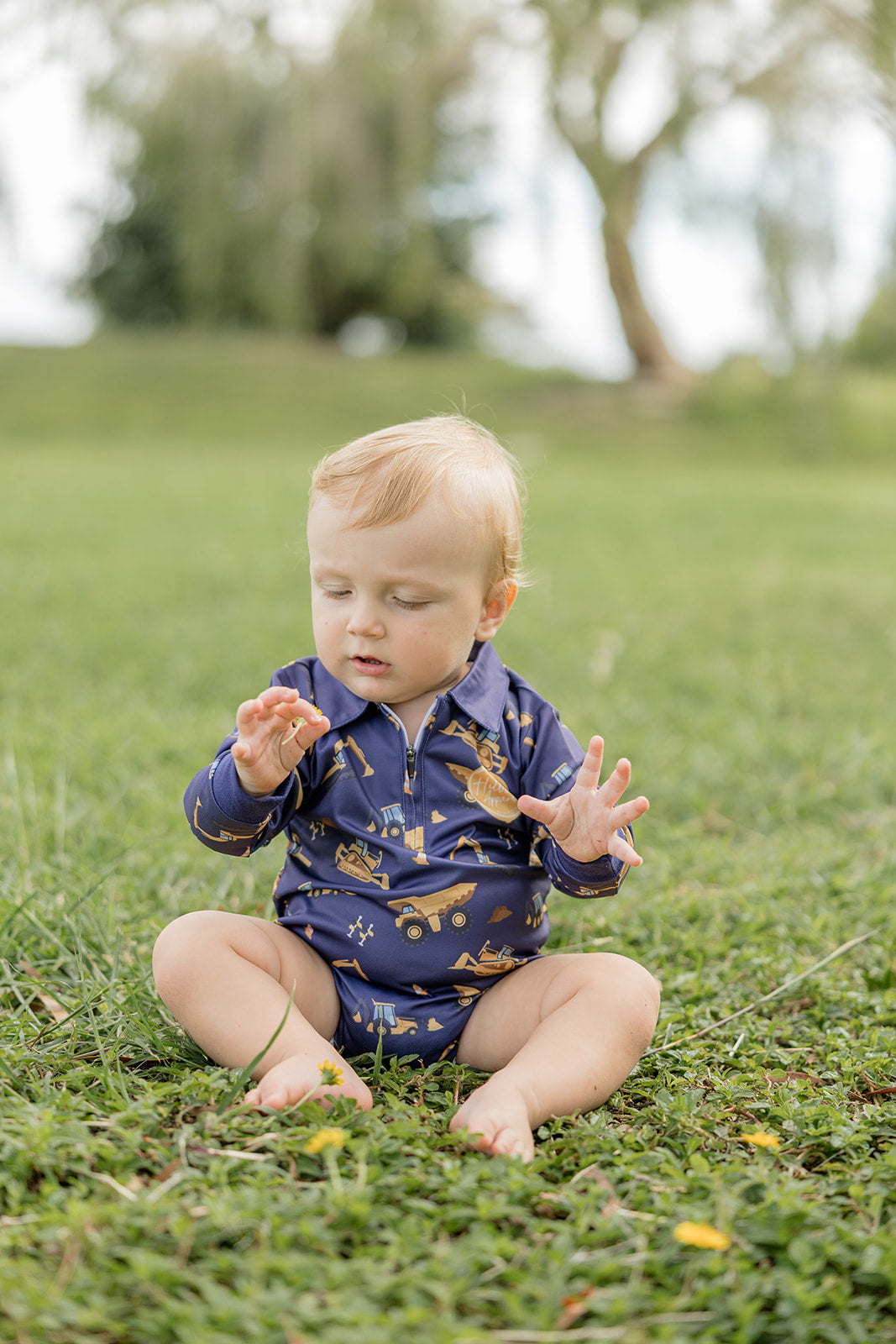 DIGGER Baby Fishing Romper