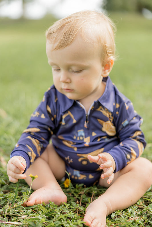 DIGGER Baby Fishing Romper