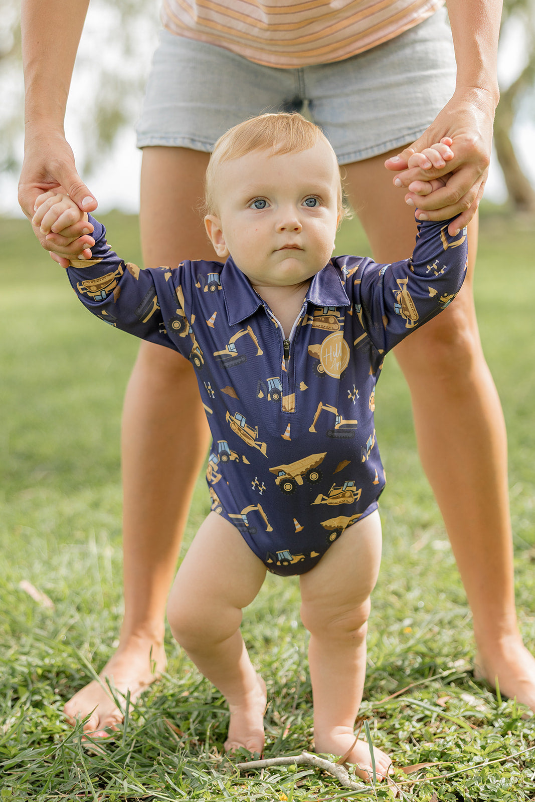 DIGGER Baby Fishing Romper