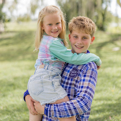 GREEN PLAID Kids' Fishing Shirt