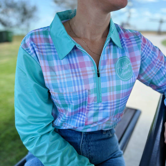 Women’s GREEN PLAID Fishing Shirt - Limited Pocket Release