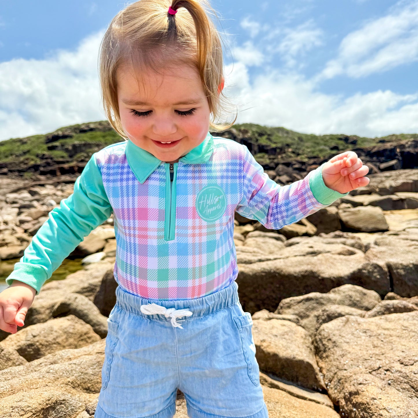 The GREEN PLAID Romper
