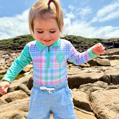 The GREEN PLAID Romper